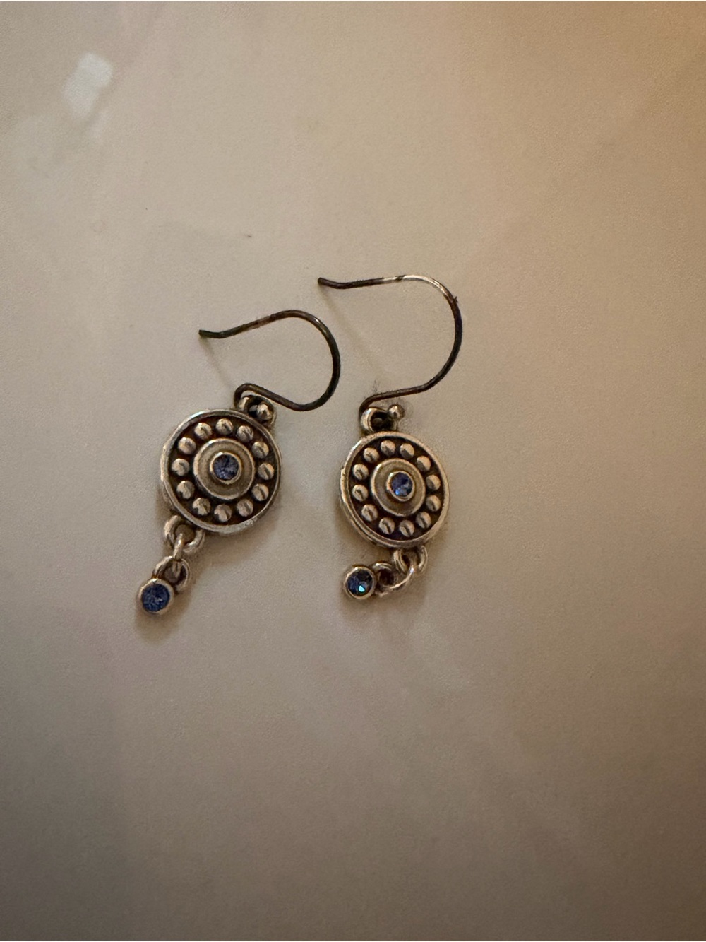 Brighton Silver-Tone Blue Crystal Drop Earrings